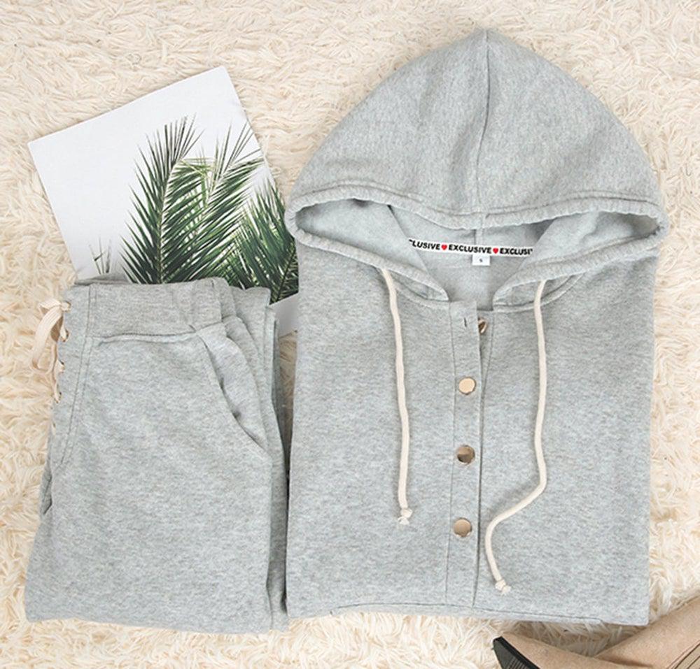 Key to Our Heart Grey Hoodie and Jogger Set