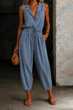 Rosalia |  Sleeveless Denim Jumpsuits