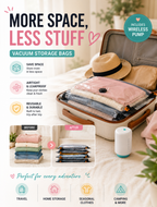Wireless Vacuum Storage Bags for Travel & Home