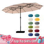 Phivilla Home 15-foot Large Outdoor Patio Umbrella with Base – LED Lights Optional