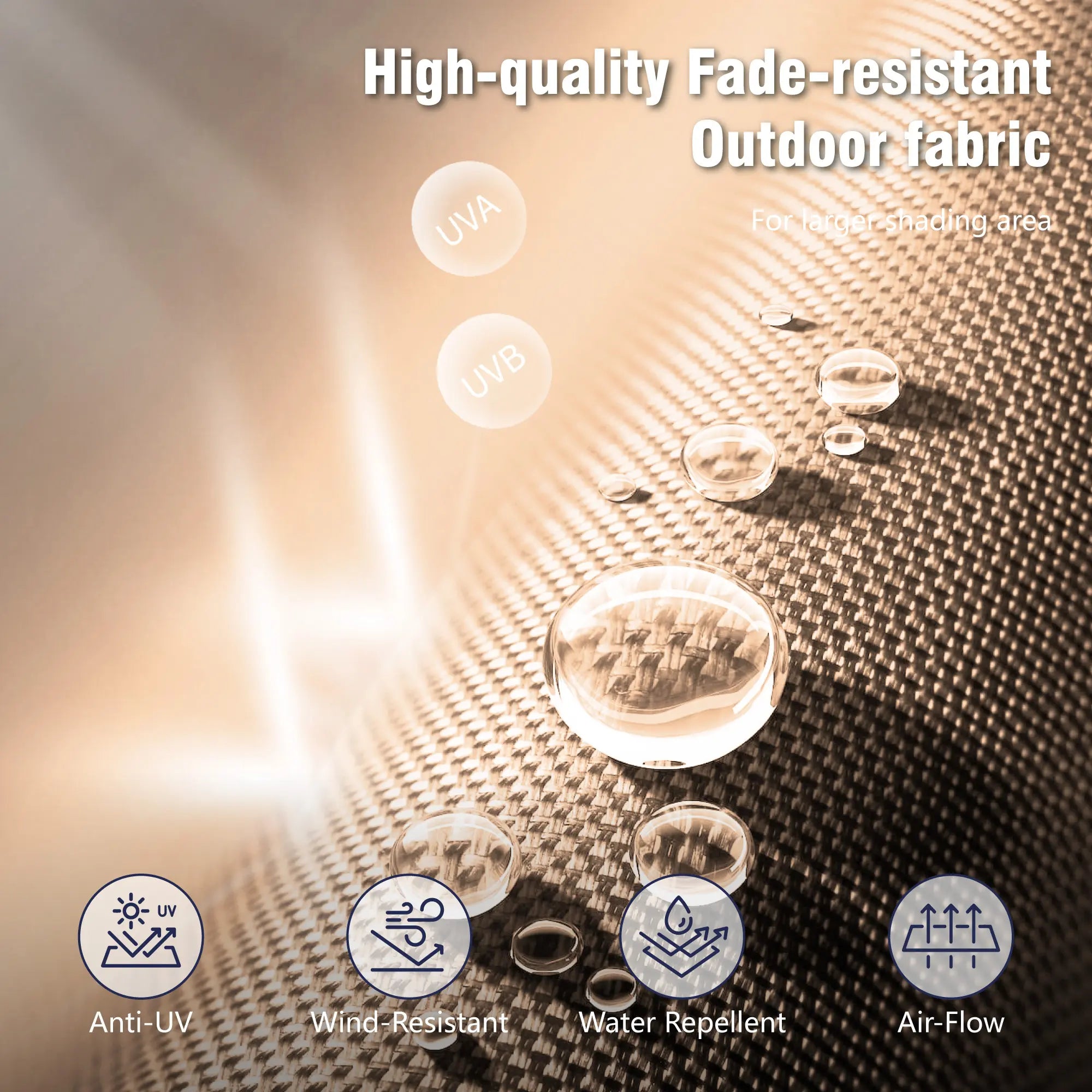 Phivilla Home 15-foot Large Outdoor Patio Umbrella with Base – LED Lights Optional