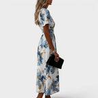 Elena | Floral Wrap Midi Dress