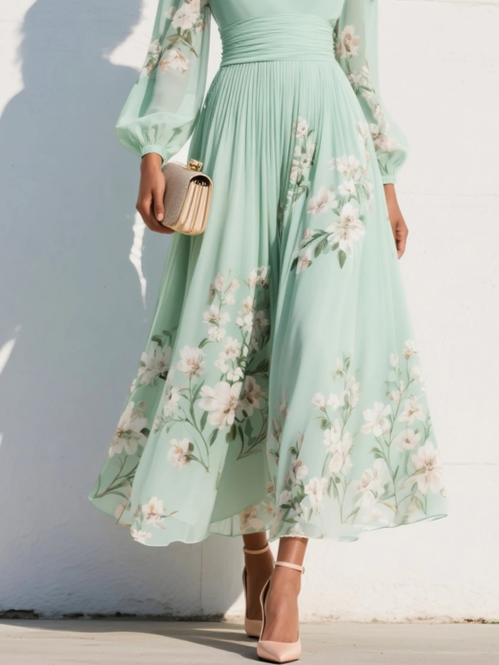 Primrose | Floral Pleated Maxi Dress