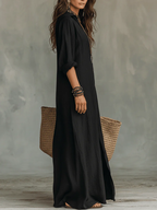 Selene | Loose Maxi Dress with Buttons