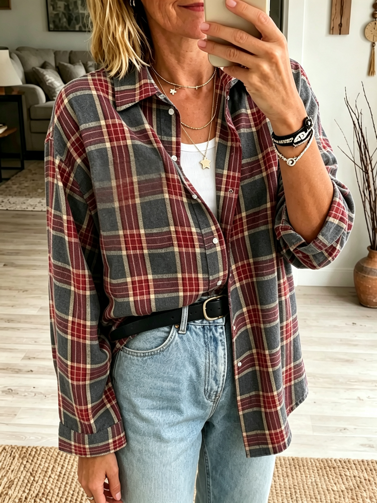 Maren | Women's Oversized Brushed Cotton Flannel Shirt